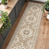 TOPRUUG Washable Oriental Area Rug - 12x15 Rugs for Living Room Soft Carpet for Bedroom Waterproof Floral Distressed Indoor Stain Resistant Non-Shedding Floor Carpets (Green, 12x15)