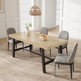 GarveeHome Industrial Dining Table for 6-8 People, 70.87" Long Wooden Kitchen Table with Sturdy Metal Frame & Rustic Brown Finish (Brown, 70.87" Long)