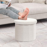 B FSOBEIIALEO Storage Ottoman Cube, Flowers Shaped Ottomans with Storage Foot Stool Footrest for Lving Room, Boucle Ottoman Seat for Dorm Room,Faux Teddy Fur, Cream White 12.6"x12.6"x12.6"