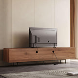 NessCarsti Mid Century Modern TV Stand for 80+ Inch TVs, 94.48" Walnut Console with Ample Storage – Stylish Entertainment Center for Living Room or Bedroom