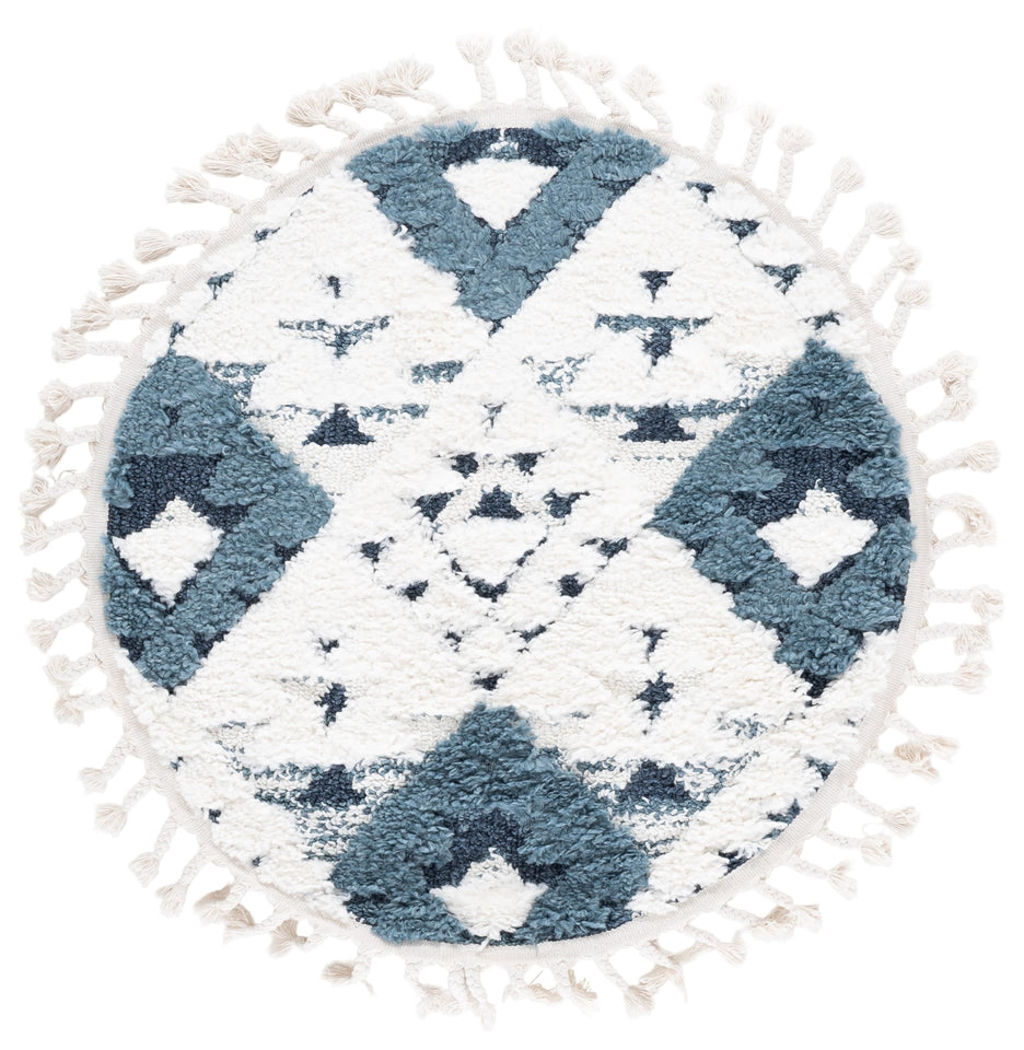 SAFAVIEH Area Rug 8x10 - Moroccan Tassel Shag Collection - Large - Ivory & Brown, Boho Design, Non-Shedding & Easy Cleaning, Plush Pile, Ideal for Living Room, Bedroom, Dining Space (MTS688A)