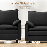 Vesgantti 142" U Shaped Sectional Couch, Comfy Cloud Modular Sectional Sofa with 2 Ottoman Deep Seat Chenille Modern Cloud Sofa, Modular Sofas for Living Room, Bedroom and Apartment, Beige