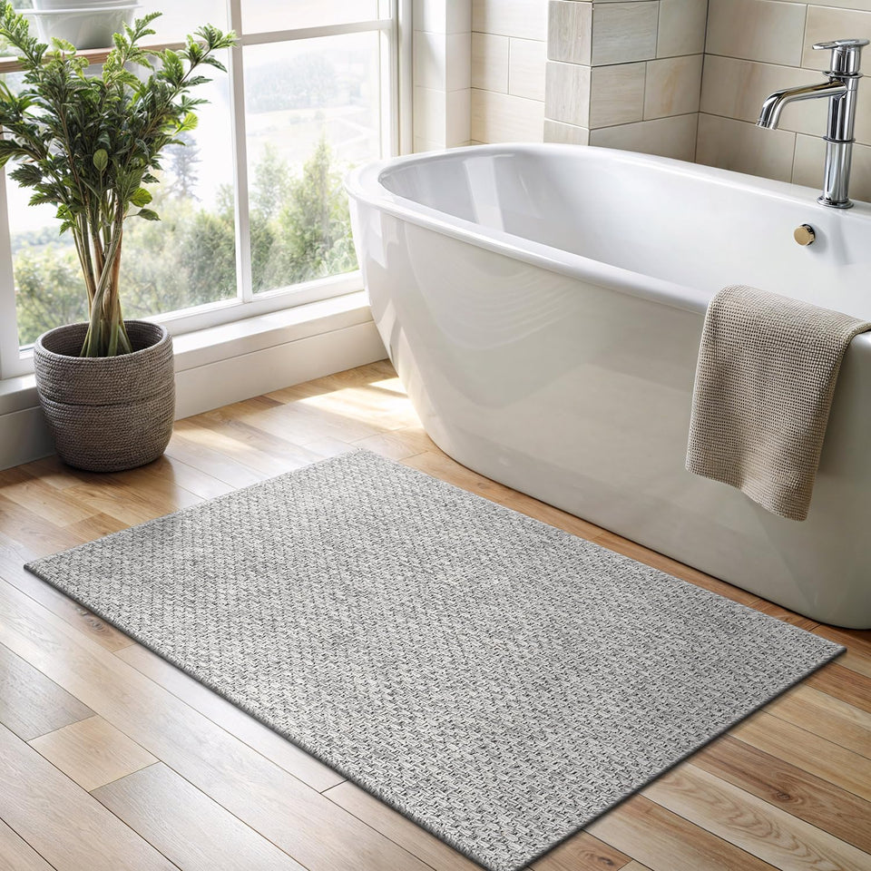 CAMILSON Easy Jute Rug 10x14, Indoor Outdoor Natural Color Fiber Area Rugs for Living Room Patio and Kitchen Rug Herringbone Woven Design Easy-Cleaning Washable Outside Carpet Alfombras 10 x 14