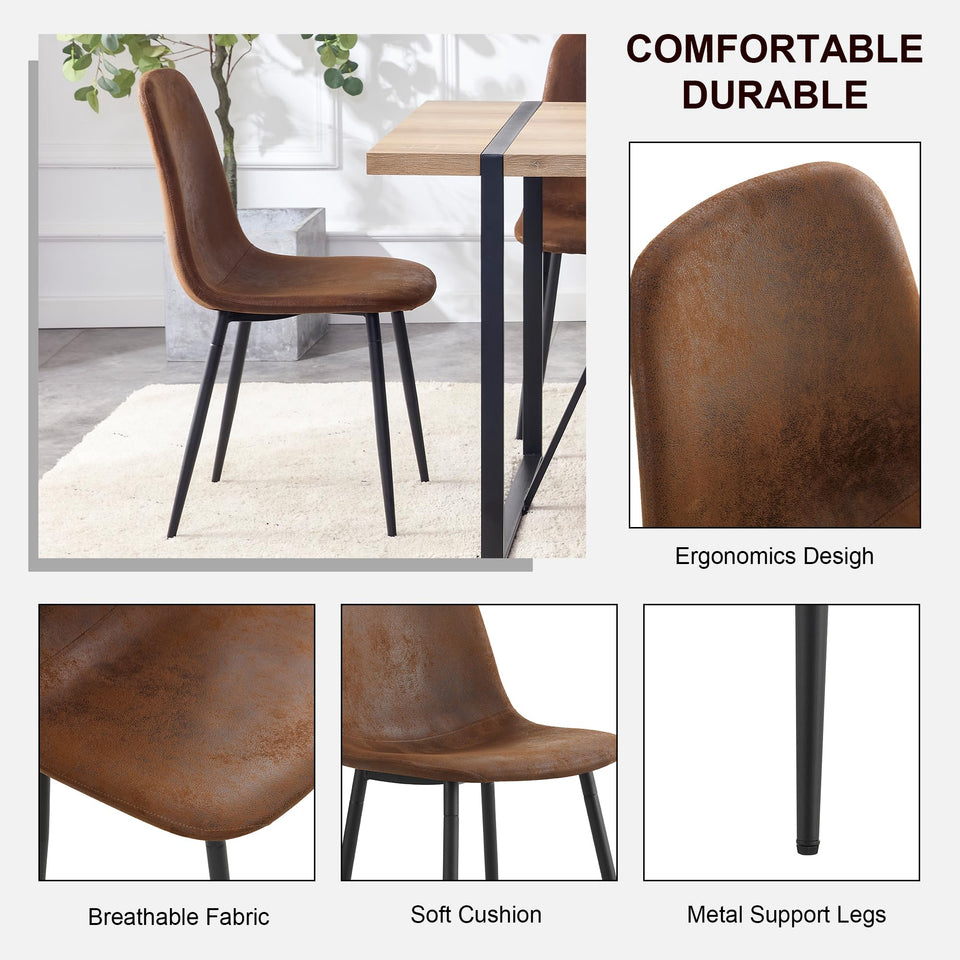 MUUOKY Dining Table Set for 4, Modern 55'' Wood Dinette Table Set for 4 with Fabric Dining Chairs,Table and Chairs Set of 4,Ideal for Kitchen Dining Room