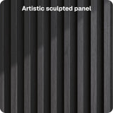 BELLEZE 65 Inch Fluted Buffet Cabinet with Storage, Symmetrical Arc Accent Sideboard Large Console Table for Dining Room, Kitchen, and Living Room (Caramel Brown)