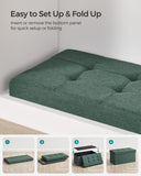 SONGMICS MAZIE Collection - 43 Inches Folding Storage Ottoman Bench, Ottoman Foot Rest, End of Bed Bench, Storage Chest, Load 660 lb, for Living Room, Bedroom, Entryway, Dark Gray ULSF77K