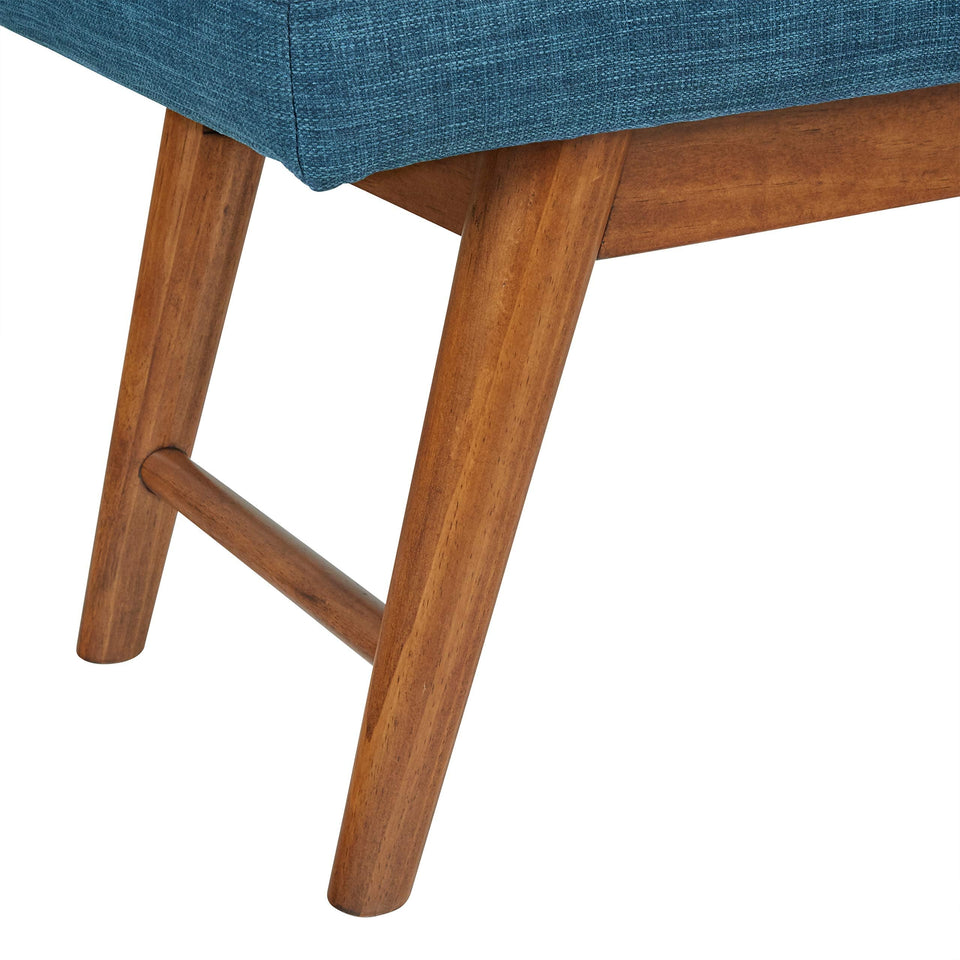 Amazon Basics Small Ottoman Foot Rest, Mid-Century Modern X Square Polyester Foot Stool, Linen, Ivory White, 18"D x 19.8"W x 18.3"H (Previously Rivet Brand)