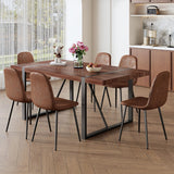 MUUOKY Dining Table Set for 4, Modern 55'' Wood Dinette Table Set for 4 with Fabric Dining Chairs,Table and Chairs Set of 4,Ideal for Kitchen Dining Room