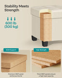 SONGMICS 15 Inches Cube Storage Ottoman, Bedroom Bench with Storage, Foot Stool with Feet, Holds Up to 660 lb, Dark Gray ULSF14GYZ