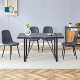 MUUOKY Dining Table Set for 4, Modern 55'' Wood Dinette Table Set for 4 with Fabric Dining Chairs,Table and Chairs Set of 4,Ideal for Kitchen Dining Room