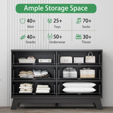 Fluted Dresser for Bedroom with 9 Drawers, 57" Wide Modern Chest of Drawers with Metal Handle, Wooden Dresser TV Stand, Wood Closet Clothes Storage Organizer for Living Room, Hallway, Natural Oak