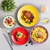 vancasso Bonita Dinnerware Set 24 Pieces Blue Stoneware Service for 6, Handpainted Spirals Pattern Stoneware Combination Set