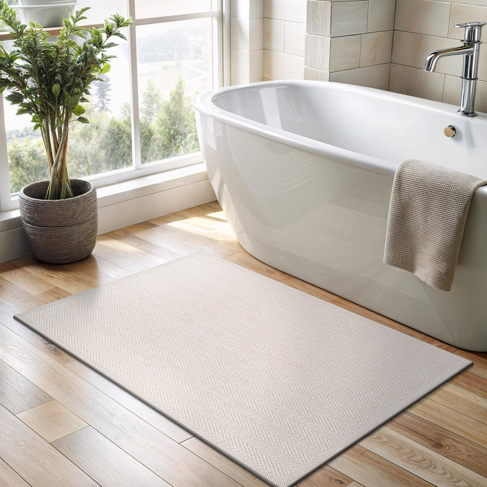 CAMILSON Easy Jute Rug 10x14, Indoor Outdoor Natural Color Fiber Area Rugs for Living Room Patio and Kitchen Rug Herringbone Woven Design Easy-Cleaning Washable Outside Carpet Alfombras 10 x 14