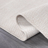 CAMILSON Easy Jute Rug 10x14, Indoor Outdoor Natural Color Fiber Area Rugs for Living Room Patio and Kitchen Rug Herringbone Woven Design Easy-Cleaning Washable Outside Carpet Alfombras 10 x 14