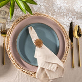 AmorArc Ceramic Dinnerware Sets for 8, 24 Pieces Handpainted Plates and Bowls Set with Rustic Terracotta Underside, Scratch Resistant Stoneware Dishes Set, Dishwasher & Microwave Safe, Light Beige