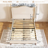 koorlian King Size Bed Frame Upholstered Platform Bed with 51" Tall Headboard Wingback, Soft Fabric, Retro Simple Style Platform Bed No Box Spring Needed, Easy Assembly, Beige