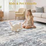 Area Rugs for Living Room: 12x15 Abstract Washable Rug Modern Neutral Large Soft Stain Resistant Non-Slip Backing Machine Table for Bedroom Dining Room Indoor Home Office Carpet - Gold Brown