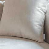 Acanva Luxury Modern Tight Curved Back Velvet Sofa, Minimalist Style Comfy Couch for Living Room Apartment, 3 Seater, Cream