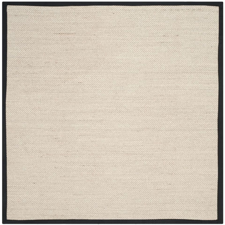 SAFAVIEH Area Rug 8x10 - Natural Fiber Collection - Large - Marble & Beige, Sisal, Woven Design with Border (NF143C)