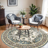 TOPRUUG Washable Oriental Area Rug - 12x15 Rugs for Living Room Soft Carpet for Bedroom Waterproof Floral Distressed Indoor Stain Resistant Non-Shedding Floor Carpets (Green, 12x15)