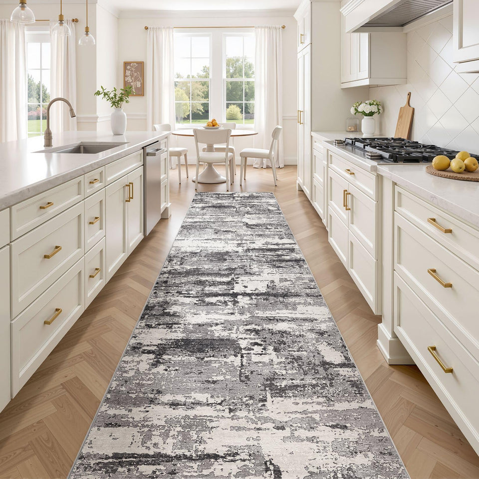 Area Rugs for Living Room: 12x15 Abstract Washable Rug Modern Neutral Large Soft Stain Resistant Non-Slip Backing Machine Table for Bedroom Dining Room Indoor Home Office Carpet - Gold Brown