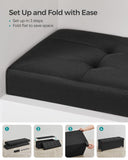 SONGMICS Storage Ottoman Bench, Foldable Foot Rest with Legs, 15 x 43 x 15.7 Inches, End of Bed Bench, Storage Chest, Load up to 660 lb, for Living Room, Bedroom, Entryway, Ink Black ULSF018B01