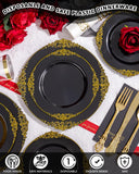 YOUBET 700PCS Silver Plastic Plates - White and Silver Disposable Plates - Silvery Plastic Dinnerware Set - Include 200 Plates, 300 Heavy Duty Silverware, 100 Cups and 100 Napkins for Wedding & Party