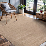 CAMILSON Easy Jute Rug 10x14, Indoor Outdoor Natural Color Fiber Area Rugs for Living Room Patio and Kitchen Rug Herringbone Woven Design Easy-Cleaning Washable Outside Carpet Alfombras 10 x 14