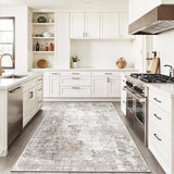 12x15 Area Rug for Living Room – Large Modern Neutral Abstract Thin Washable Carpet, Soft Low Pile Non-Slip Stain-Resistant for Bedroom Dining Room Home Office (Beige Grey)