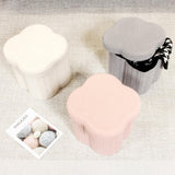 B FSOBEIIALEO Storage Ottoman Cube, Flowers Shaped Ottomans with Storage Foot Stool Footrest for Lving Room, Boucle Ottoman Seat for Dorm Room,Faux Teddy Fur, Cream White 12.6"x12.6"x12.6"