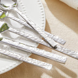 KINGSTONE 60 Pcs Black Hammered Silverware Set for 12, 18/10 Stainless Steel Heavy Duty Flatware Set, Tableware Cutlery Utensil Sets for Home Restaurant Dishwasher Safe