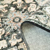 TOPRUUG Washable Oriental Area Rug - 12x15 Rugs for Living Room Soft Carpet for Bedroom Waterproof Floral Distressed Indoor Stain Resistant Non-Shedding Floor Carpets (Green, 12x15)