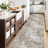 12x15 Area Rug for Living Room – Large Modern Neutral Abstract Thin Washable Carpet, Soft Low Pile Non-Slip Stain-Resistant for Bedroom Dining Room Home Office (Beige Grey)