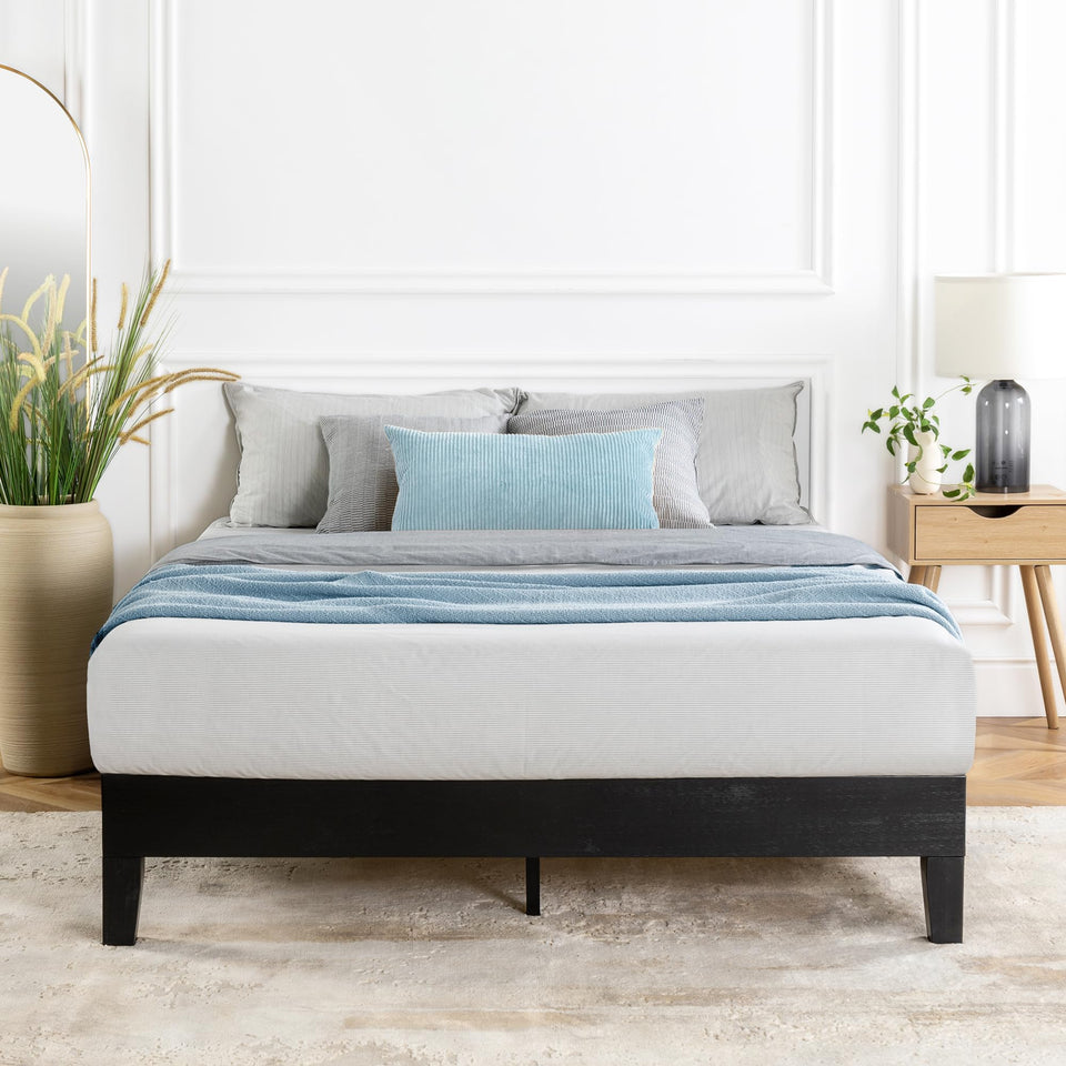 Mellow Naturalista Classic 12-Inch Solid Wood Platform Bed | Wooden Slats, No Box Spring Needed, Easy Assembly | Full, Espresso