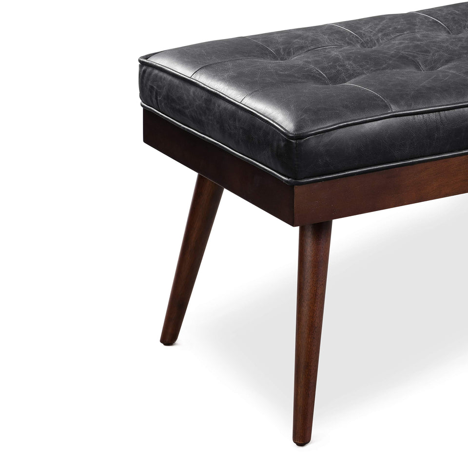 POLY & BARK Napa 72" Apartment Sofa – Italian-Tanned Full-Grain Pure-Aniline or Semi-Aniline Leather, Feather-Down Cushioning, Kiln-Dried Solid Wood Frame, Walnut Legs - Cognac Tan