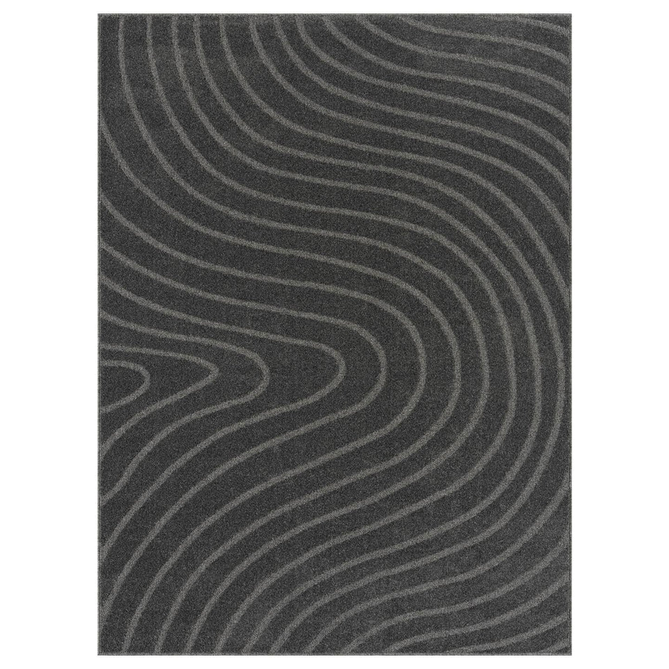 LUXE WEAVERS Modern Geometric Wave Cream 9x12 Area Rug