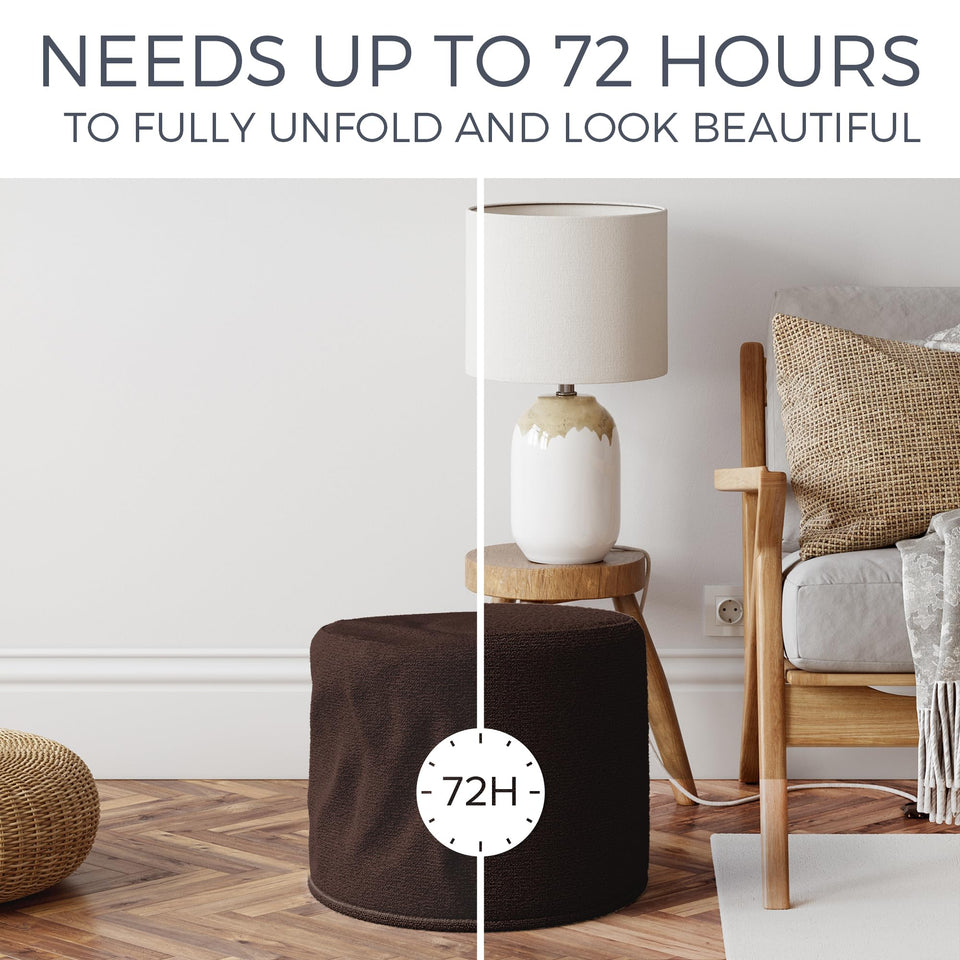 ZICOTO Beautiful Boucle Pouf Ottoman and Foot Rest - Elevate Your Living Room Decor with Lightweight Comfort and Charm - A Round Modern Foam Filled Foot Stool Perfect to Rest Your Feet