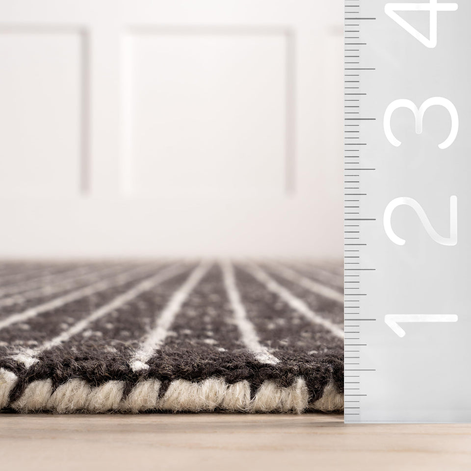 Rugs USA 8'6" x 11'6" Melrose Checked Wool Indoor Area Rug, Contemporary Farmhouse Cream for Living Room, Bedroom, Office, Entryway, Hallway