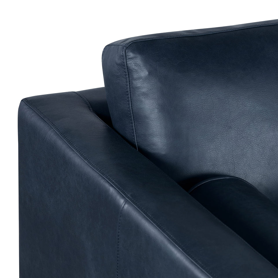 POLY & BARK Napa 72" Apartment Sofa – Italian-Tanned Full-Grain Pure-Aniline or Semi-Aniline Leather, Feather-Down Cushioning, Kiln-Dried Solid Wood Frame, Walnut Legs - Cognac Tan