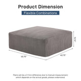 Sectional Cloud Boneless Sofa Couches for Living Room-113'' Beige 3 Seater U-Shaped Modern Lounge Couch-No Assembly Modular Corduroy Convertible Sponge Sleeper Sofas with Chaise for Home House