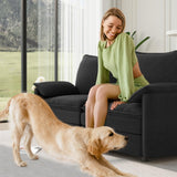 Vesgantti 142" U Shaped Sectional Couch, Comfy Cloud Modular Sectional Sofa with 2 Ottoman Deep Seat Chenille Modern Cloud Sofa, Modular Sofas for Living Room, Bedroom and Apartment, Beige