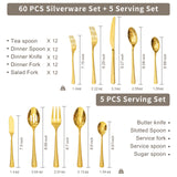 KINGSTONE Hammered Silverware Set, Flatware Set, 18/10 Stainless Steel Premium Cutlery with Unique Ripple Handles Design Mirror Polished - Dishwasher Safe (40-Piece)