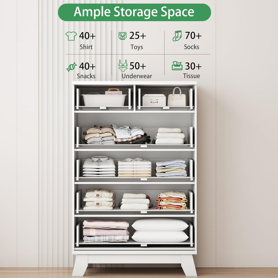 Fluted Dresser for Bedroom with 9 Drawers, 57" Wide Modern Chest of Drawers with Metal Handle, Wooden Dresser TV Stand, Wood Closet Clothes Storage Organizer for Living Room, Hallway, Natural Oak