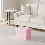 DocSafe Storage Ottoman with Lock,Fireproof Folding Ottoman Foot Rest Stool Storage Chest with Storage Safe for Important Documents,Waterproof 17 Inches Short Ottoman Foot Stool with Handles,Black