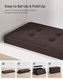 SONGMICS MAZIE Collection - 43 Inches Folding Storage Ottoman Bench, Ottoman Foot Rest, End of Bed Bench, Storage Chest, Load 660 lb, for Living Room, Bedroom, Entryway, Dark Gray ULSF77K