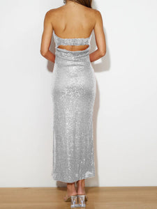 Sequin Cutout Tube Dress