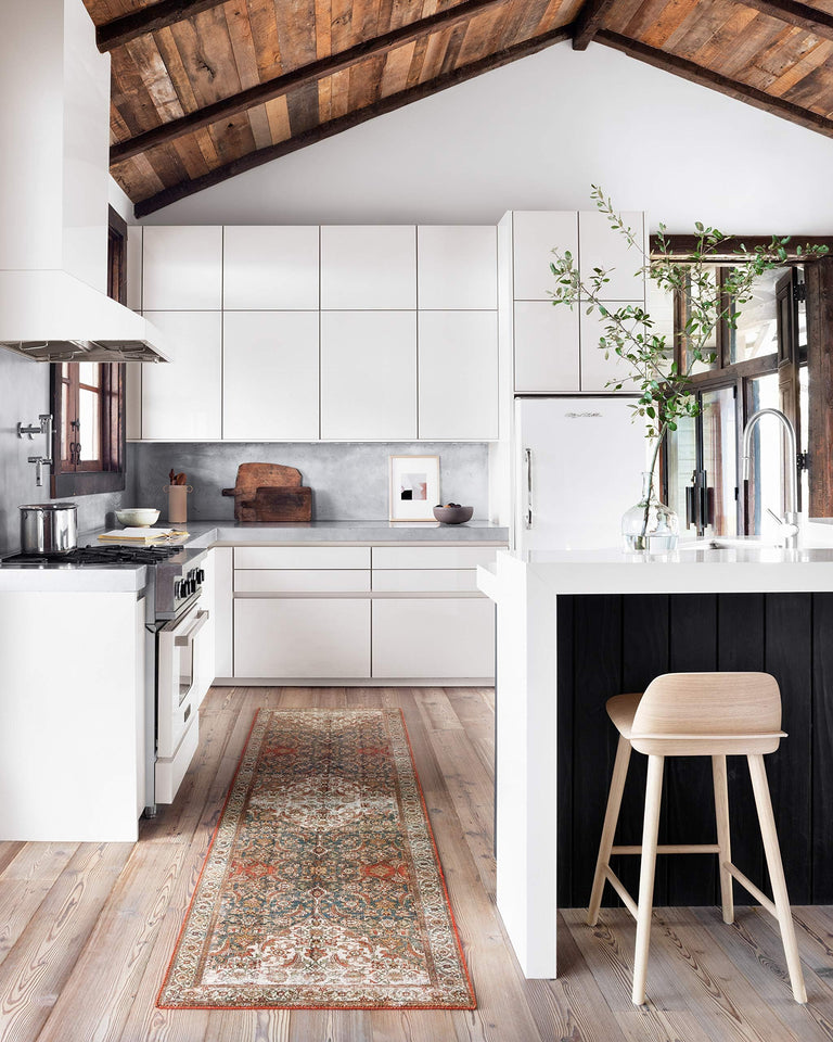 Loloi Layla Collection LAY-03 Olive/Charcoal 9'-0" x 12'-0" .13" Thick Area Rug, Soft, Durable, Vintage Inspired, Distressed, Low Pile, Non-Shedding, Easy Clean, Printed, Living Room Rug