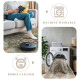 TOPRUUG Washable Oriental Area Rug - 12x15 Rugs for Living Room Soft Carpet for Bedroom Waterproof Floral Distressed Indoor Stain Resistant Non-Shedding Floor Carpets (Green, 12x15)