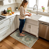 TOPRUUG Washable Oriental Area Rug - 12x15 Rugs for Living Room Soft Carpet for Bedroom Waterproof Floral Distressed Indoor Stain Resistant Non-Shedding Floor Carpets (Green, 12x15)