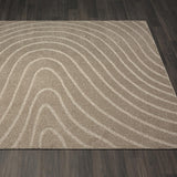 LUXE WEAVERS Modern Geometric Wave Cream 9x12 Area Rug